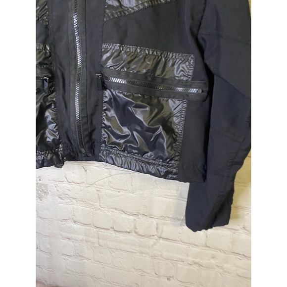 Windbreaker Black Jacket Coat Women Small - Picture 3 of 6